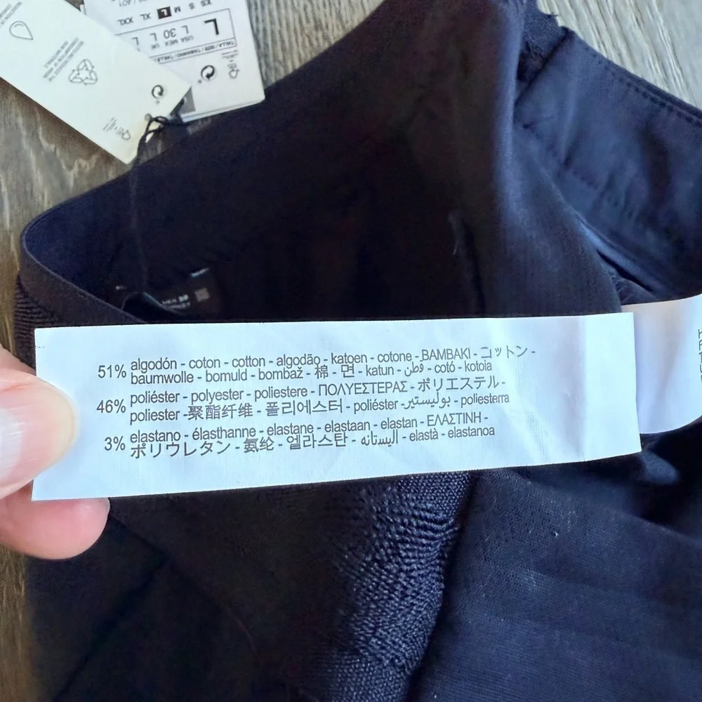 Zara Jogger Waist Trousers in Dark Navy Size Large